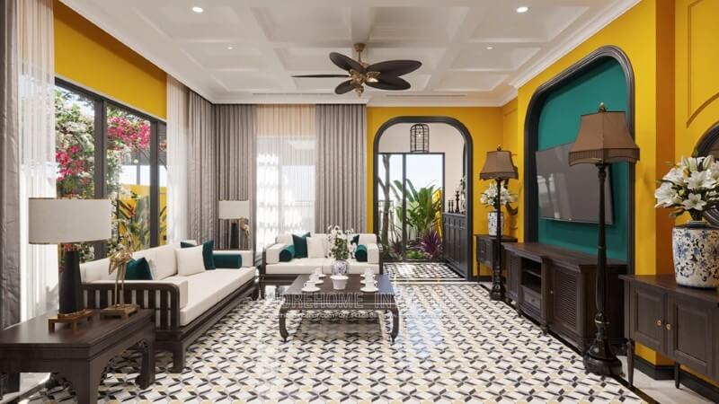 Mẫu sofa gỗ óc chó cao cấp phong cách á đông tinh tế Mẫu sofa gỗ tự nhiên, gỗ óc chó đẹp