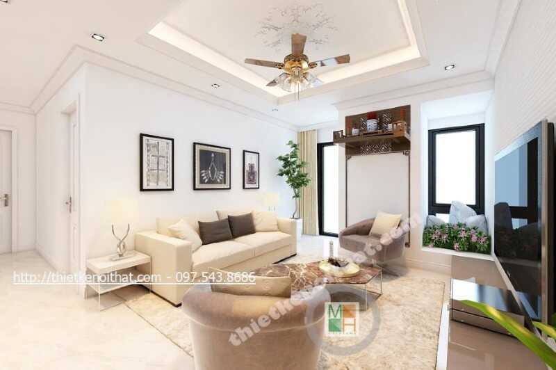 Phòng khách chung cư diện tích nhỏ, hay phòng khách hẹp một chiều thì lựa chọn những bộ sofa bọc da hiện đại Mẫu sofa gỗ tự nhiên, gỗ óc chó đẹp
