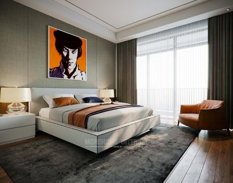 Tranh canvas treo tường sáng tạo tạo điểm nhấn độc đáo cho thiết kế phòng ngủ Thiết kế phòng ngủ nhà phố