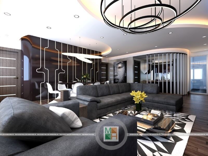 Thiết kế phòng khách chung cư hiện đại