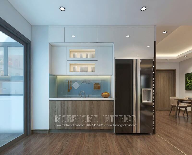 Nếu căn bếp chung cư nhà bạn có diện tích nhỏ thì mẫu tủ bếp gỗ công nghiệp này của chúng tôi sẽ là sự lựa chọn hàng đầu của bạn đấy Tủ bếp gỗ công nghiệp và tủ bếp acrylic