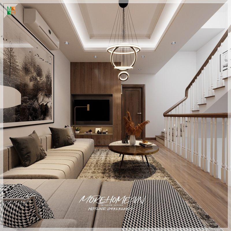 Kệ tivi được làm từ gỗ công nghiệp được sử dụng để đặt những món đồ trang trí giúp không gian trở nên ấn tượng, hoàn mỹ.