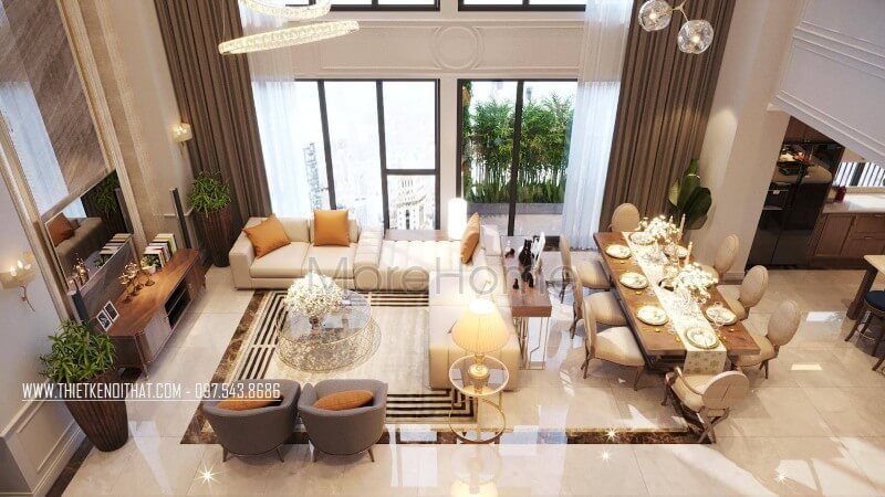 Bộ bàn ăn gỗ óc chó cao cấp dành cho 8 người làm nên không gian ăn uống thực sự đẳng cấp