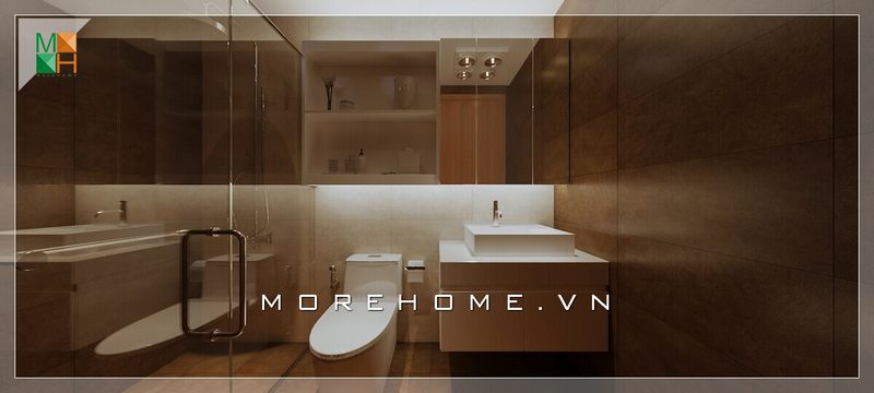 Thiết kế nội thất phòng tắm WC nhà phố, biệt thự tiện lợi mang phong cách hiện đại tạo sự hấp dẫn và sang trọng.